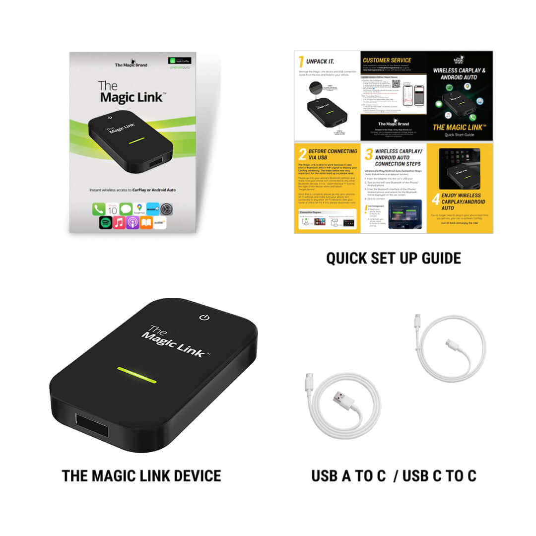 3-in-1 Wireless CarPlay Adapter, Android Auto Adapter USB A/C, Plug & Play Converter For Wired Carplay To Wireless, Fits For Cars From 2017 & For IPhone IOS 10 Android 11